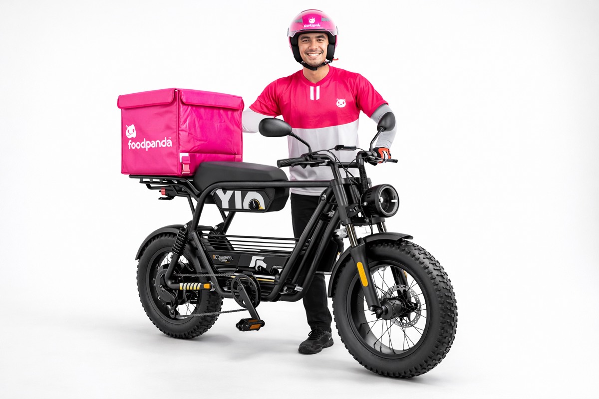 Food delivery rider setup for BGC e-bike work